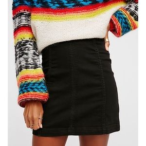 Free People black jean skirt